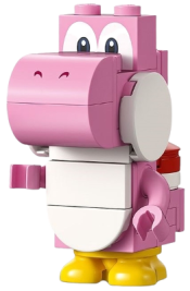 LEGO Pink Yoshi - White Tile, Round 1 x 2 Half on Front minifigure