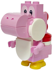 LEGO Pink Yoshi - White Tile, Round 2 x 2 Half Circle Extended on Front set