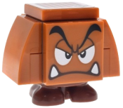 LEGO Goomba (Dark Bluish Gray Interior Pieces) - Angry, Eyelids set
