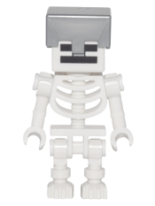 LEGO Skeleton with Cube Skull - Flat Silver Helmet minifigure