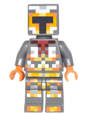 LEGO Minecraft Skin 1 - Pixelated, Yellow and Orange Armor minifigure