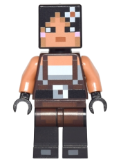 LEGO Minecraft Skin 2 - Pixelated, Female with Flower and Suspenders minifigure