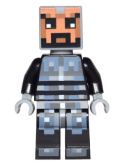 LEGO Minecraft Skin 5 - Pixelated, Male with Black and Silver Armor minifigure