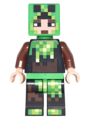 LEGO Minecraft Skin 6 - Pixelated, Bright Green and Dark Brown Creeper Costume minifigure