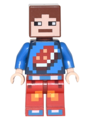 LEGO Minecraft Skin 7 - Pixelated, Blue Shirt with Porkchop Icon minifigure