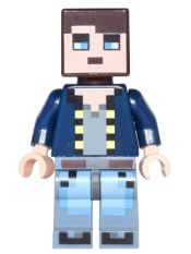 LEGO Minecraft Skin 8 - Pixelated, Dark Blue Jacket and Bright Light Blue and Sand Blue Legs minifigure