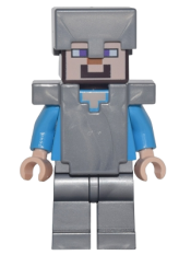 LEGO Steve - Flat Silver Helmet, Armor and Legs minifigure