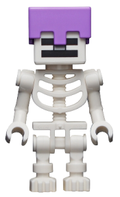 LEGO Skeleton with Cube Skull - Medium Lavender Helmet minifigure