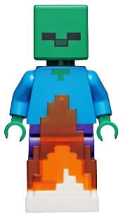 LEGO Zombie with Fire Base, Minecraft minifigure