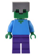 LEGO Zombie - Flat Silver Helmet minifigure