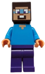 LEGO Steve - Dark Purple Legs, Dark Azure Around Eyes minifigure