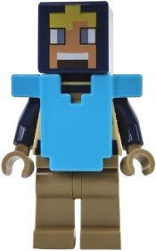 LEGO Hero - Tan Torso, Dark Tan Legs, Medium Azure Armor set