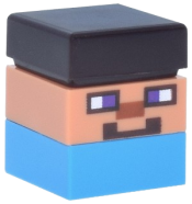 LEGO Micromob Steve - Short, Dark Brown Hair, Dark Azure Legs set