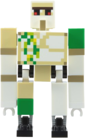 LEGO Iron Golem - Brick and Pin Arm Attachments, Black Feet, 1 x 1 Green Tile set