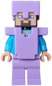 LEGO Steve (Nougat) - Medium Lavender Legs, Helmet and Armor set