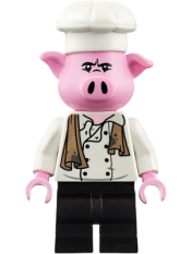 LEGO Pigsy - White Chef Jacket with Dirty Towel, Black Medium Legs minifigure