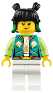 LEGO Mei - Dark Turquoise Jacket, Lopsided Grin / Sneer minifigure