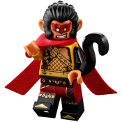 LEGO Evil Macaque - Black and Red Armor, Dark Red Cape, Monkey Tail minifigure