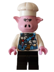LEGO Pigsy - Medium Blue Utility Harness with Pig Head Buckle, Black Medium Legs minifigure