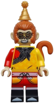 LEGO Monkey King - Yellow Robe, Black Bandana, Pearl Gold Party Hat (6476261) minifigure