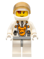 LEGO Mars Mission Astronaut with Helmet and Red-Brown Hair over Eye and Stubble minifigure