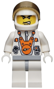 LEGO Mars Mission Astronaut with Helmet and Angry Black Eyebrows and Messy Hair minifigure