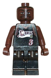 LEGO NBA Allen Iverson, Philadelphia 76ers #3 (Black Uniform) minifigure