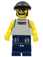 LEGO Basketball Street Player, Light Gray Torso and Dark Blue Legs minifigure