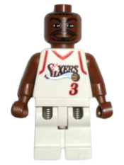 LEGO NBA Allen Iverson, Philadelphia 76ers #3 (White Uniform) minifigure