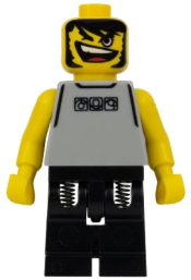 LEGO Basketball Street Player, Light Gray Torso and Black Legs minifigure