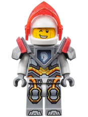 LEGO Lance - Trans-Neon Orange Visor, Flat Silver Armor minifigure