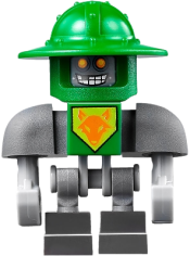 LEGO Aaron Bot - Dark Bluish Gray Shoulders and Green Helmet minifigure