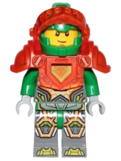 LEGO Aaron - Trans Neon Orange Armor and Visor, Tow Ball on Back minifigure