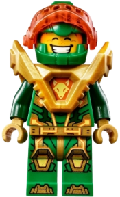 LEGO Aaron - Pearl Gold Armor, Trans-Neon Orange Visor minifigure