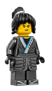 LEGO Nya - The LEGO Ninjago Movie, Cloth Armor Skirt, Hair, Crooked Smile / Scowl set