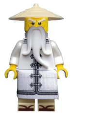 LEGO Sensei Wu - The LEGO Ninjago Movie, White Robe, Zori Sandals, Raised Eyebrows set
