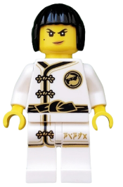 LEGO Nya - White Wu-Cru Training Gi, Black Bob Cut Hair set