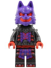 LEGO Wolf Mask Warrior - Dark Purple and Red Mask, Neck Bracket set