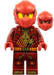 LEGO Kai - Dragons Rising, Tunic with Shoulder Armor, Dark Red and Red Head Wrap set