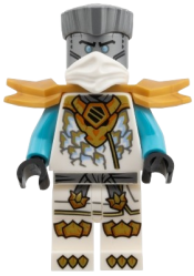 LEGO Zane - White Mask, Wide Pearl Gold Shoulder Armor set