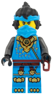 LEGO Nya - Dragons Rising, Tunic with Dragon Head, Hair, Belt Scabbard set