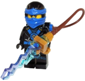 LEGO Jay (Deepstone Armor) - Possession, Lightning Pack with Yellow Danger Stripes and Gold Lightning Reactor Pattern (Sticker) minifigure