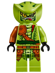 LEGO Lasha - Rebooted, Serpentine Snake Scout, Lime with Dark Orange Armor Coverings minifigure