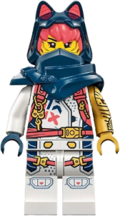 LEGO Sora - White and Coral Racing Suit, Dark Blue Hood minifigure