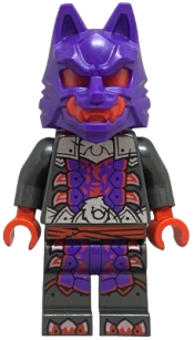 LEGO Wolf Mask Warrior - Dark Purple and Red Mask minifigure