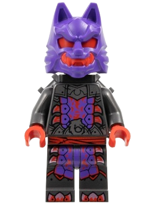 LEGO Wolf Mask Warrior - Dark Purple and Red Mask, Neck Bracket minifigure