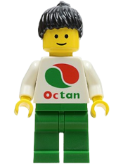 LEGO Octan - White Logo, Green Legs, Black Ponytail Hair minifigure