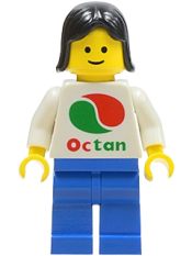 LEGO Octan - White Logo, Blue Legs, Black Female Hair minifigure