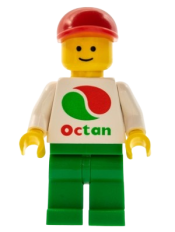 LEGO Octan - White Logo, Green Legs, Red Cap Short Bill (Reissue) minifigure