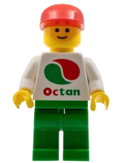 LEGO Octan - White Logo, Green Legs, Red Cap Long Bill (Reissue) minifigure